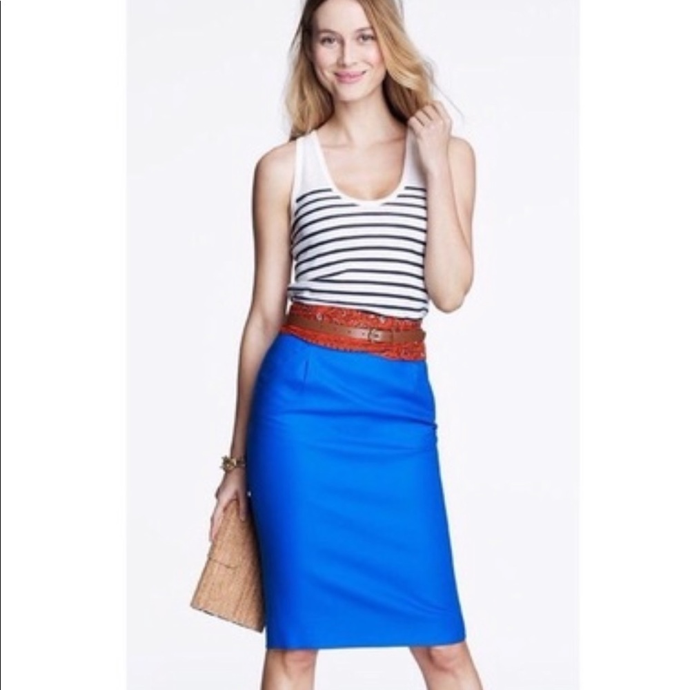 J. Crew Number 2 (Two) Pencil Skirt in Cobalt Blue